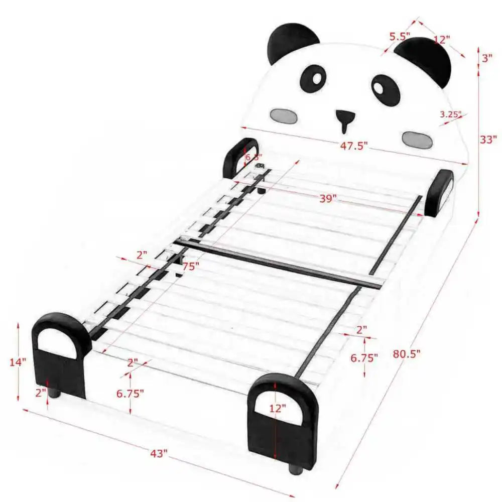 Panda Shaped Kids Bed With Soft Padded Safety Edges