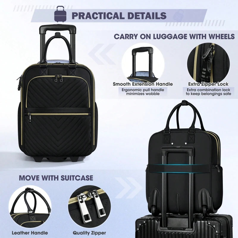 Underseat Softside Carry On Spinner Suitcase With Lock For Travel