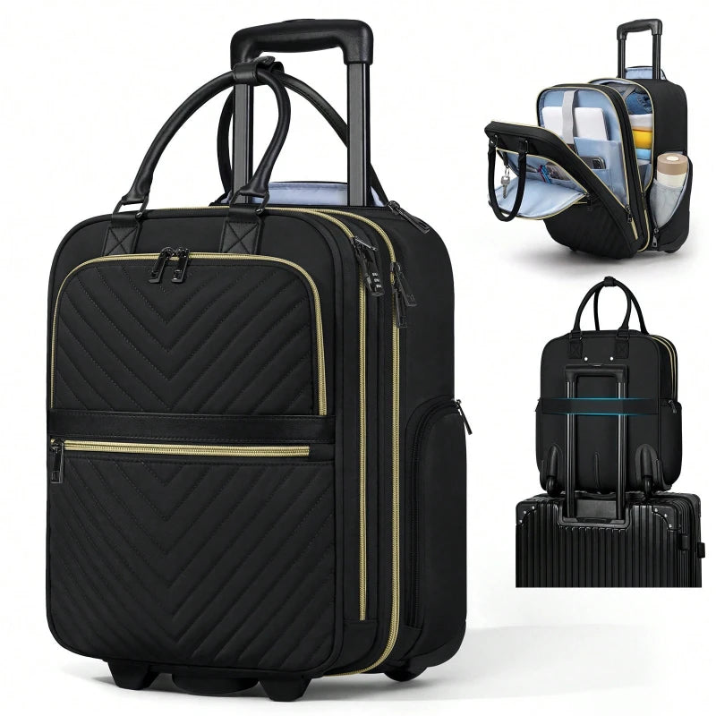 Underseat Softside Carry On Spinner Suitcase With Lock For Travel